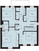 First floor plan of the Holden 4 bedroom home at Hampton Mill