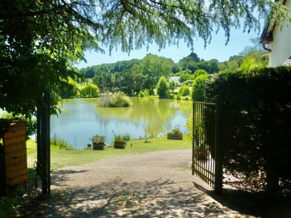 gate and lake