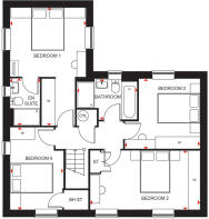 First floorplan of the Avondale 4 bedroom home