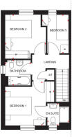 first floor plan of Cupar 3 bedroom terraced home