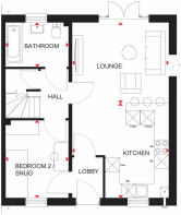 Ground floor floorplan of The Cayton