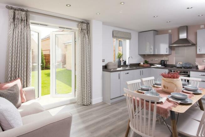 Open plan kitchen in the Hadley home at Willow Grove