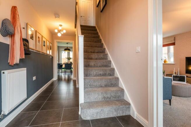 Bright hallway with under stair storage