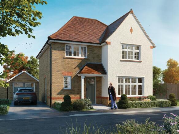 CGI external in white render of the Cambridge, a 4 bedroom house