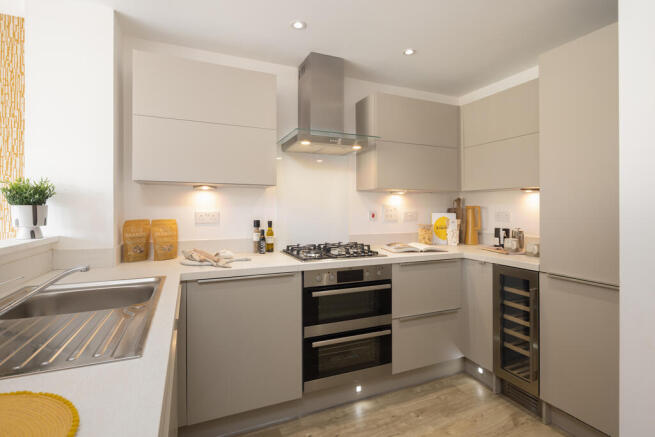 Internal image of the kitchen in the Kingsville show home