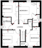 Kirkdale first floor plan at Townsend Landings