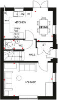 Floorplan of the Moresby. 3 bed home. Ground floor.