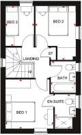 Floorplan of the Moresby. 3 bed home. First floor.