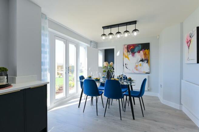 Barratt Windermere 4 bed Show Home in New Waltham, Wigmore Park dining area