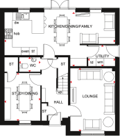 Barratt Homes Lamberton ground floor plan
