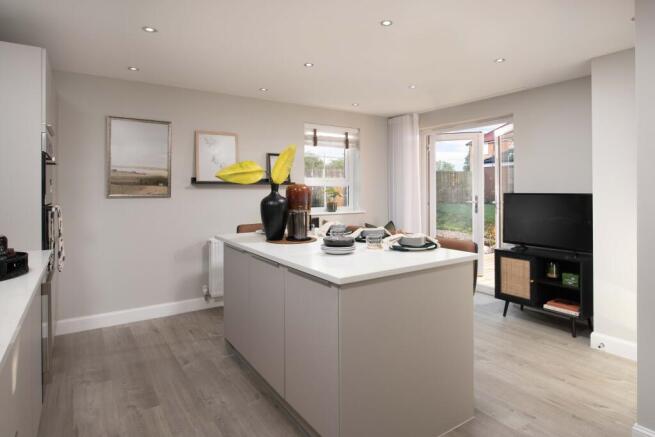 Internal view of the kitchen dining area of an Alderney house type