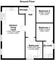 FLOOR PLAN Flat 2, 83 St Georges Quay, Lancaster -