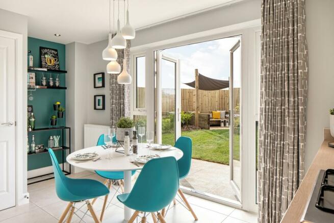 Open Plan Kitchen with French doors in the Roseberry 2 bedroom home