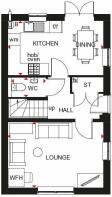 Moresby ground floor plan at Pentref Llewelyn