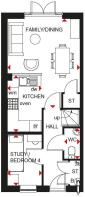 Kingsville ground floor plan at Pentref Llewelyn