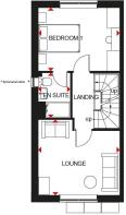 Kingsville first floor plan at Pentref Llewelyn