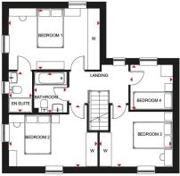 Alderney first floor plan at Pentref Llewelyn