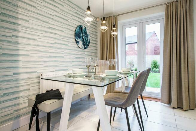 Dining area with French doors to the rear garden