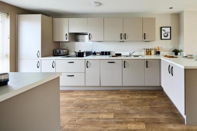 There's plenty of worktop space and storage in the spacious kitchen