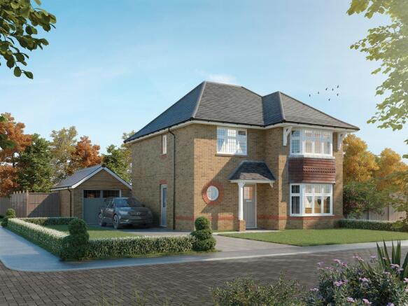 External CGI in brick of the Leamington Lifestyle, a 3 bedroom house