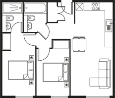 2 bed floorplan