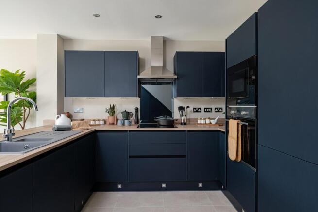 Practical kitchen layout with energy efficient appliances