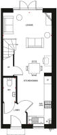 Ground floor floor plan of the Radford. 2 bed home.