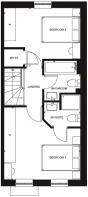 First floor plan of the Radford. 2 bed home.
