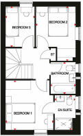 Barratt Homes St Rumbold's Fields Moresby floor plan, first floor