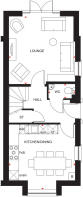 Ground floor plan of the Parkin 4 bedroom home