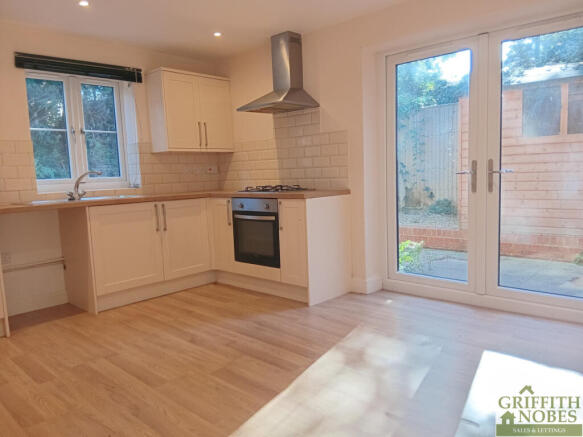 Kitchen area and patio doors