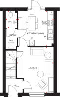 Ground floorplan of 3 bedroom Durris