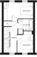 First floorplan of 3 bedroom Durris