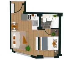 One bed Grey