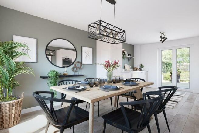 Plenty of space for a 6 seater dining table & chairs, perfect for entertaining