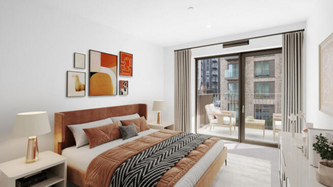 Second bedroom with a private balcony