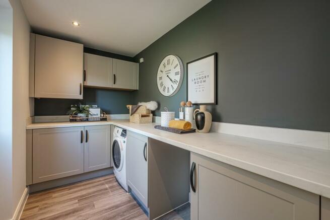 Grey utility room in an Exeter home