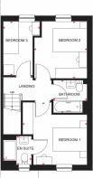 First floor plan of 3 bedroom Huntly house type