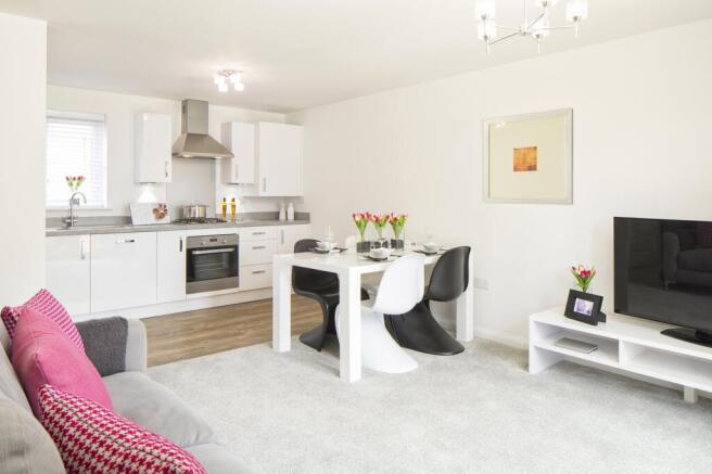 Lounge, kitchen and dining areas