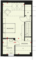 Second floor plan of the Woodcote 4 bedroom home at Treledan, Saltash