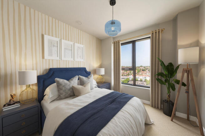 Pullman virtually staged bedroom