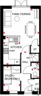 Ground floor plan of our 4 bed Kingsville home