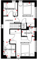 First floor plan of our 3 bed Ennerdale home