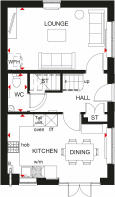 Ground floor plan of our 3 bed Ennerdale home