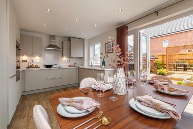 Interior view of our kitchen & dining space in our 3 bed Ennerdale home