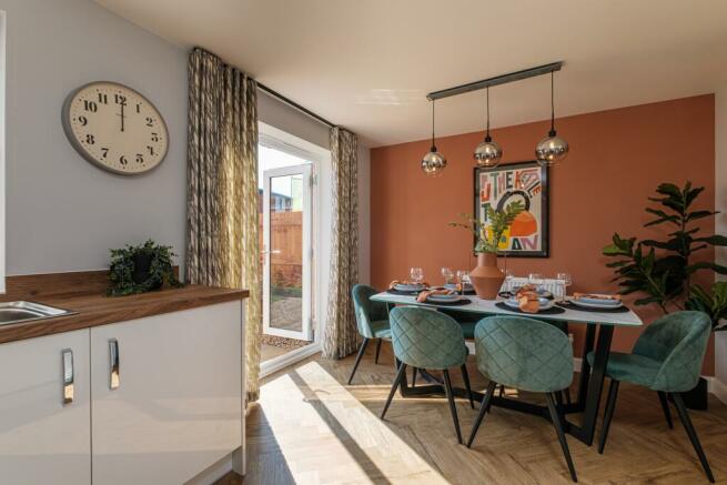 Interior view of the kitchen & dining in our 3 bed Ellerton home