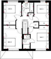 First floor plan of our 4 bed Kennford home