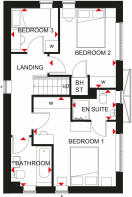 First floor plan of our 3 bed Ennerdale home