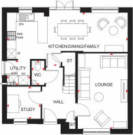 Ground floor plan of our 4 bed Radleigh home