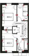 First floor plan of our 4 bed Woodcote home